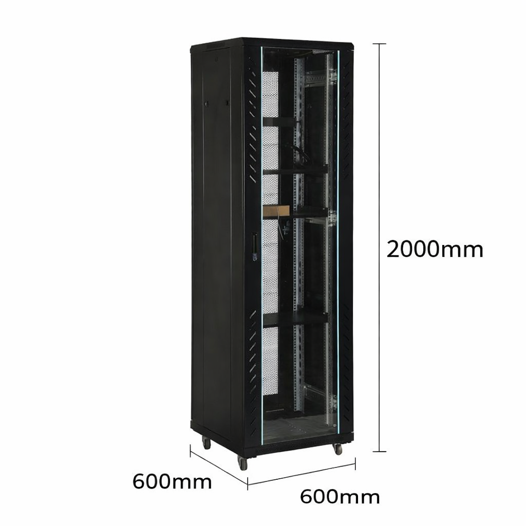 AV RACKS 42U full height server rack cabinet, 2000 x 600 x 600 mm